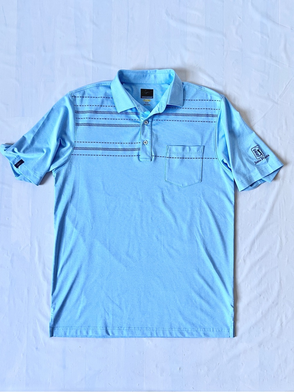 Greg Norman polo shirt TPC Jasna Polana Golf light blue Play Dry men's M nWOT